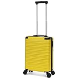 Trolley ORMI bagaglio a mano 55x40x20 rigido 4 Ruote con lucchetto TSA per Ryanair EasyJet (Giallo)