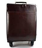 Borsone in pelle borsa viaggio con ruote e manico borsa cabina bagaglio a mano trolley pelle rigido uomo donna testa moro