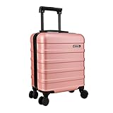 Cabin Max Anodo Carry on valigia 45 x 36 x 20 cm bagaglio a mano leggero adatto per Easyjet sotto il sedile (oro rosa), Nero , Valigia sotto il sedile