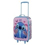 Disney Lilo e Stitch Adorable-Valigia Trolley Soft 3D, Rosa, 17 x 33 x 52 cm, Capacità 26 L