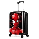 Marvel Valigia Bagaglio A Mano Spiderman Trolley Bambino 4 Ruote Valigia per Bambini da Viaggio Trolley Cabina Rigido Gadget Marvel Spider Man Ufficiale