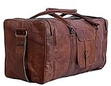 True Grit Leather - Vintage marrone uomo pelle viaggio valigia bagagli (24 pollici), Marrone, 61 cm
