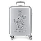 Valigia da cabina Disney Mickey 100 Grigio 37x55x20 cm ABS rigido Chiusura a combinazione laterale 34L 2 kg 4 Doppie ruote Bagaglio a mano