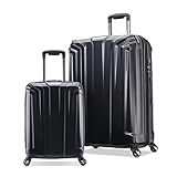 Samsonite Endure - Set di 2 valigie rigide, espandibili, chiusura TSA, porta USB, Nero , Set bagagli Hardside