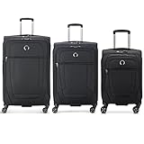 DELSEY PARIS HELIUM DLX - Set di 3 valigie per bagagli, estensibile, ultra leggero, bagaglio a mano 55 cm,Bagaglio a mano media 71 cm,Bagaglio a mano 83 cm, colore: Nero