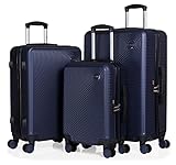 CABIN GO 5513 – Set di 3 valigie - bagaglio a mano da 55 cm, valigia media da 65 cm, valigia grande da 76 cm, in ABS rigido.