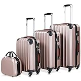 Monzana set di 4 valigie rigide beauty case lucchetto trolley duro valigia viaggio bagaglio a mano week-end