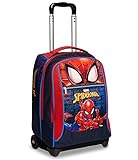 Seven Big Trolley Spider Man, Trolley Scuola Doppio Scomparto - Maxi Capienza 33 lt - Bambini e ragazzi, Blu e Rosso