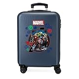 Marvel The Avengers On The Warpath - Valigia da cabina in ABS, 38 x 55 x 20 cm, con chiusura laterale rigida, 35 L, 2 kg, 4 ruote, doppio bagaglio a mano