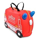 Trunki Valigia Cavalcabile per Bambini – Trolley Bambini Bagaglio a Mano – Valigia Cavalcabile Frank Autopompa Antincendio (Rosso)