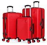 CABIN GO – Set di 3 valigie - bagaglio a mano da 55 cm, valigia media da 65 cm, valigia grande da 76 cm, in ABS rigido.