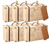 Amajoy Mini valigetta Pacco Regalo con 50 Cartellini In Carta Kraft E Filo Di Iuta
