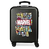 Marvel Avengers Comic Trolley Cabina, 38x55x20 cm, Rigida ABS Chiusura a Combinazione Numerica 34 L, 2.6 kg, 4 doppie ruote, Bagaglio a Mano, Nero