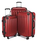 HAUPTSTADTKOFFER - Alex - Set di 3 valigie (S, M & L), 235 litri, Colore Rosso