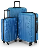 SUITLINE - Valigia media rigida leggera bagagli da stiva espandibile, 66 cm, 68 litri, Ciano