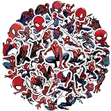 Spiderman Adesivi, Set di 50 Adesivi Superhero, Adesivo alla Moda Personalizzati Decorativi per Auto, Computer Portatile, valigia, Bicicletta, Natalizi Compleanno Regalo per Bambini Adulti