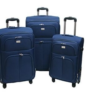 Trolley valigia set valigie semirigide set bagagli in tessuto super leggeri 4 ruote piroettanti trolley piccolo adatto per cabina con compagnie lowcost art so1 / blu