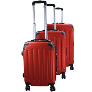 Set di 3 valigie rigidi trolley da viaggio Experience 2.0 360° ruote doppie di BB Sport Set di 3 valigie rigidi trolley da viaggio Experience 2.0 360° ruote doppie, Colore:voyage red