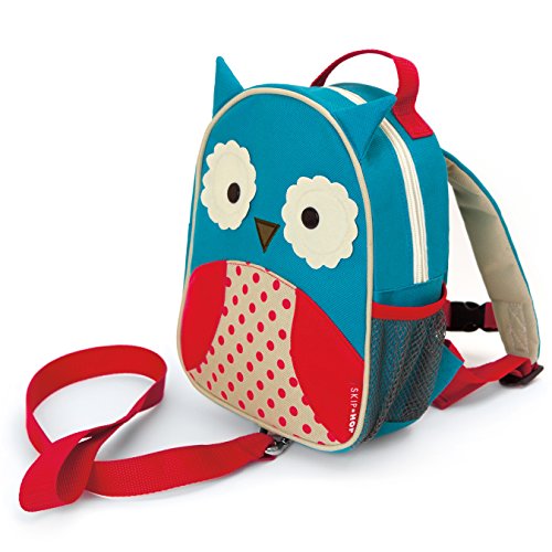 Skip Hop Zoo Safety Harness Owl – school bags (Backpack, Any gender, Toddler & preschool, Blue, Red, Image, Mesh pocket)