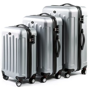FERGÉ® Set di 3 valigie LYON – leggero bagaglio rigide dure da 3 rigida argento