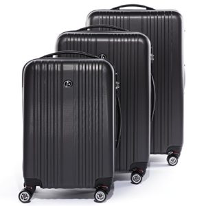 FERGÉ® Set di 3 valigie TOULOUSE – leggero bagaglio rigide dure 3 rigida grigio
