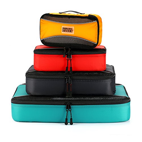 PRO Packing Cubes | Set Convenienza 4 Pezzi Packing Cube da viaggio | Risparmio dello spazio in valigia del 30% | Organizer ultra leggeri per bagagli | Ottimi per borsoni, bagagli a mano e zaini