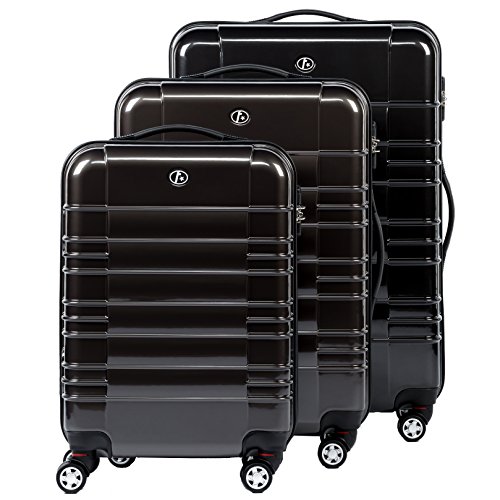 FERGÉ® Set di 3 valigie NICE – leggero bagaglio rigide dure da 3 rigida grigio