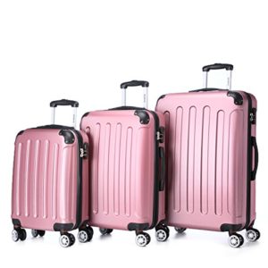 Beibye 2033 – Set di 3 valigie rigido, PINK (rosa) – LG2033