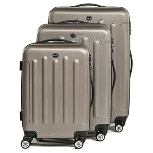 FERGÉ® Set di 3 valigie LYON – leggero bagaglio rigide dure da 3 rigida marrone