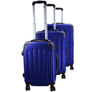 Set di 3 valigie rigidi trolley da viaggio Experience 2.0 360° ruote doppie di BB Sport Set di 3 valigie rigidi trolley da viaggio Experience 2.0 360° ruote doppie, Colore:holiday blue