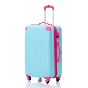 Travelhouse lucchetti per valigie da viaggio materiale semirigido leggero valigia 4 ruote multicolore blue&rose 18,5″
