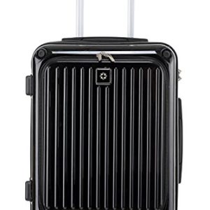 BTM Trolley 4 ruote in ABS rigido leggero da viaggio set valigia bagaglio bilance, Black (nero) – A1