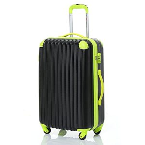 Travelhouse – Set di valigie da viaggio, con lucchetto e rotelline, leggere Black&green 51 cm