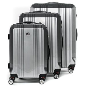 FERGÉ® Set 3 valigie CANNES – leggero bagaglio rigide dure da 3 rigida argento