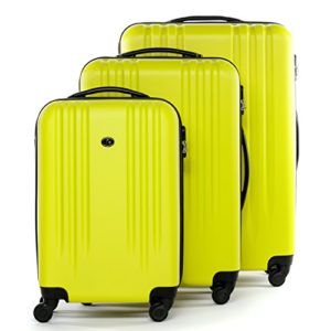 FERGÉ® Set 3 valigie Marseille – leggero bagaglio rigide dure 3 rigida giallo