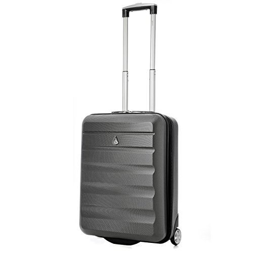 Aerolite ABS massimo Ryanair trolley bagaglio a mano valigia rigida 55x40x20 con 2 ruote, grigio carbone