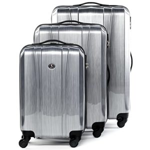 FERGÉ® Set di 3 valigie Dijon – leggero bagaglio rigide dure da 3 rigida argento