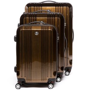 FERGÉ® Set 3 valigie CANNES – leggero bagaglio rigide dure da 3 rigida marrone