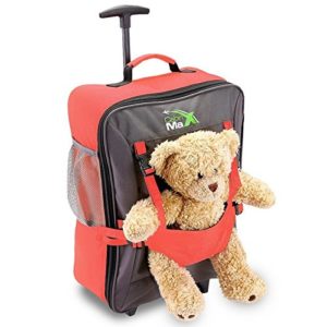 Cabin Max Bear, trolley da viaggio per bambini, con cinghie esterne per bambole/peluche (Corallo)