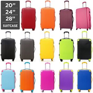 Travelhouse – Set di valigie da viaggio, con lucchetto e rotelline, leggere Blue&yellow 51 cm