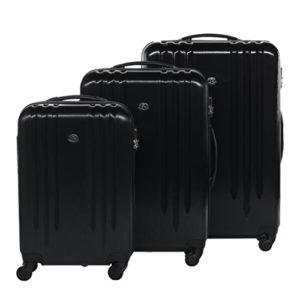 FERGÉ® Set di 3 valigie Marseille – leggero bagaglio rigide dure 3 rigida nero
