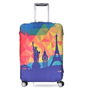 Ezeso Coperture per valigie Cover Proteggi Valigia Elasticizzata Suitcase Cover Happy Travel M (Fit 22″-25″ suitcase)