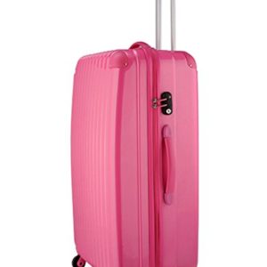 Travelhouse – Set di valigie da viaggio, con lucchetto e rotelline, leggere rosso Rose 61 cm