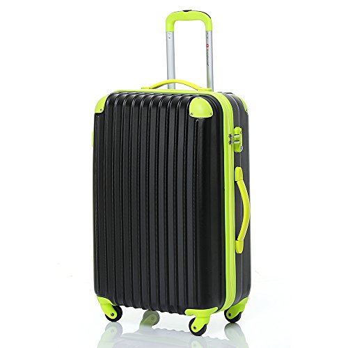 Travelhouse lucchetti per valigie da viaggio materiale semirigido leggero valigia 4 ruote Black&green 18,5″