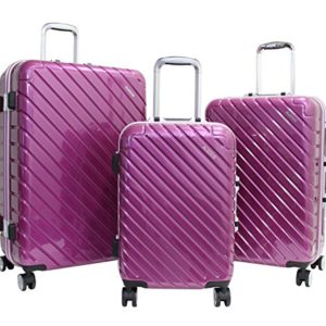 Set di 3 valigie Alistair “Infinity” – ABS Ultra Light – 4 Ruote – Viola