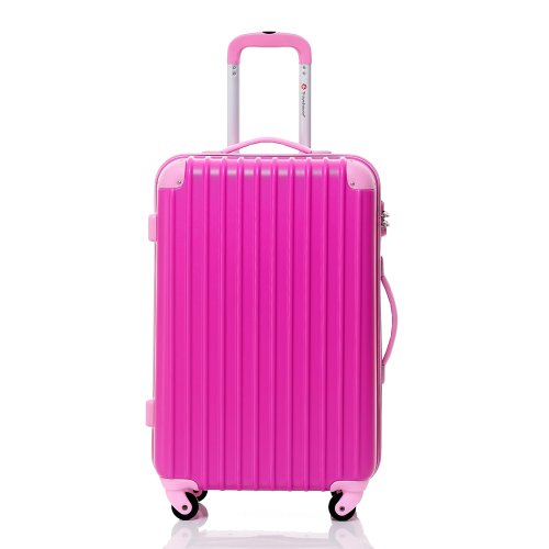 Travelhouse lucchetti per valigie da viaggio materiale semirigido leggero valigia 4 ruote Rose&pink 18,5″