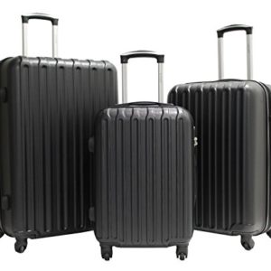 Set di 3 valigie -Trolley ALISTAIR “Secure” -55-65-75 cm – ABS ultra leggero – 4 ruote