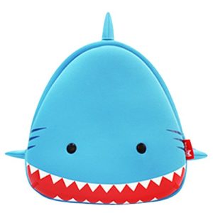 NOHOO bambini Spalla Borsa 3d cartoon animale mondo sottomarino squalo Blu Shark Smile
