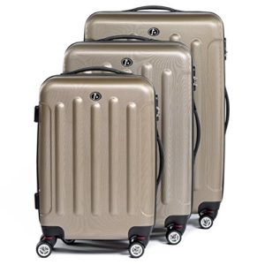 FERGÉ® Set di 3 valigie LYON – leggero bagaglio rigide dure da 3 rigida beige