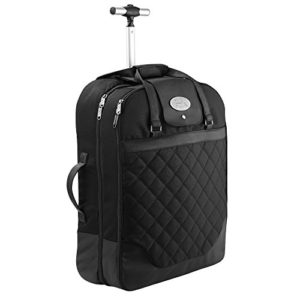 Cabin Max Monaco vestito vettore bagaglio a mano valigia 55x40x20 cm. Perfetto per i voli Ryanair e Easyjet. (nero)